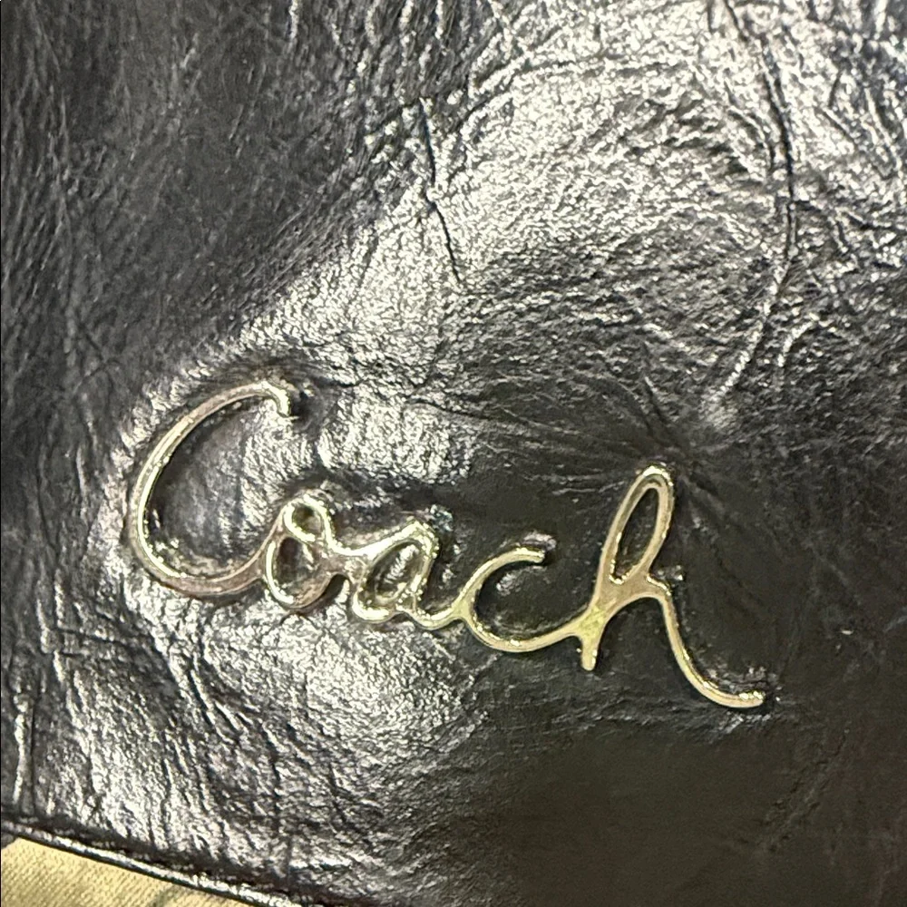 Coach Purple and Black Shoulder Bag-EUC